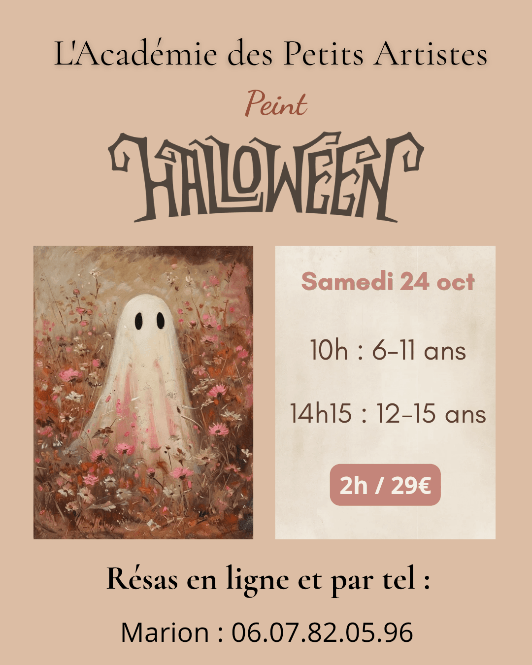 Atelier HALLOWEEN 12-15 ans. Peins ton fantôme