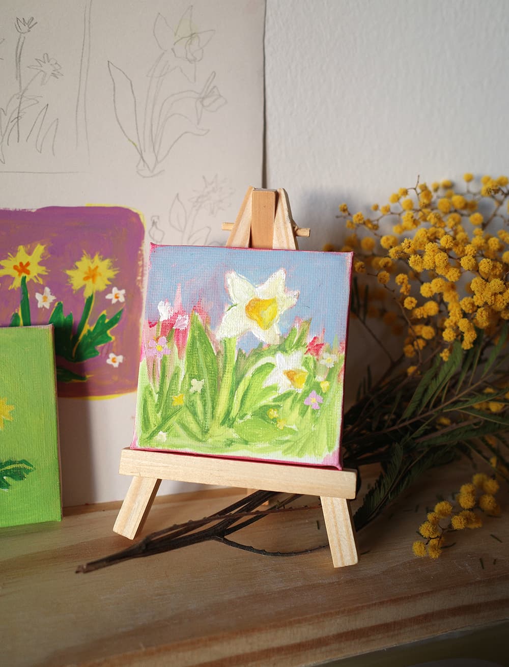 Atelier peinture sur mini toile