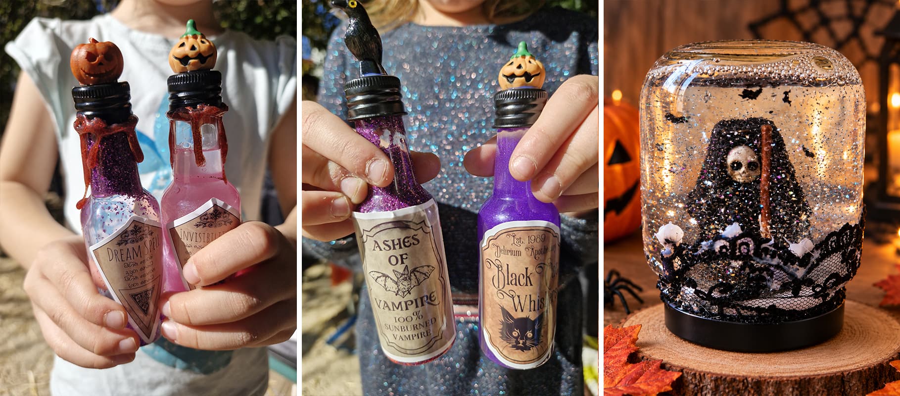 Atelier Halloween - potion de sorcière et boule de neige à secouer