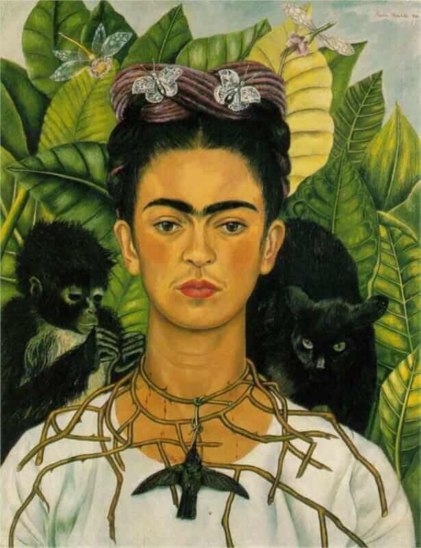 Peinture guidée : Frida Kahlo - Autoportrait au collier d'épines